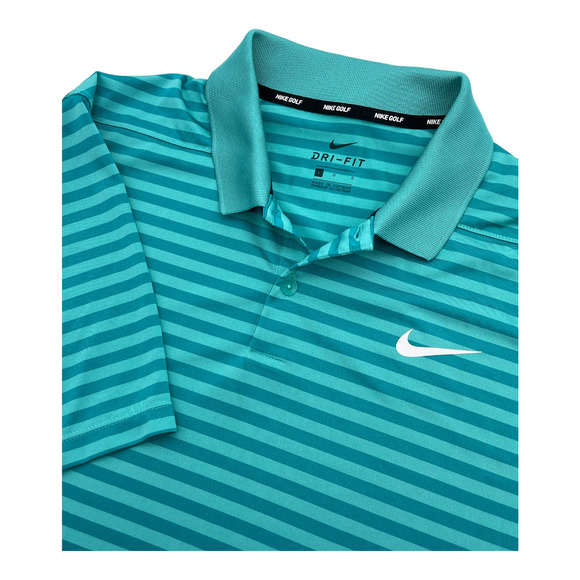 Nike Shirts Nike Golf Mens Polo Size Large Green Stripe Drifit Golf Performance Poshmark